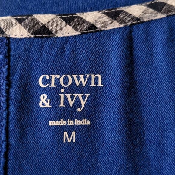 Crown & Ivy flowing royal blue shirt Sz M - Picture 4 of 5